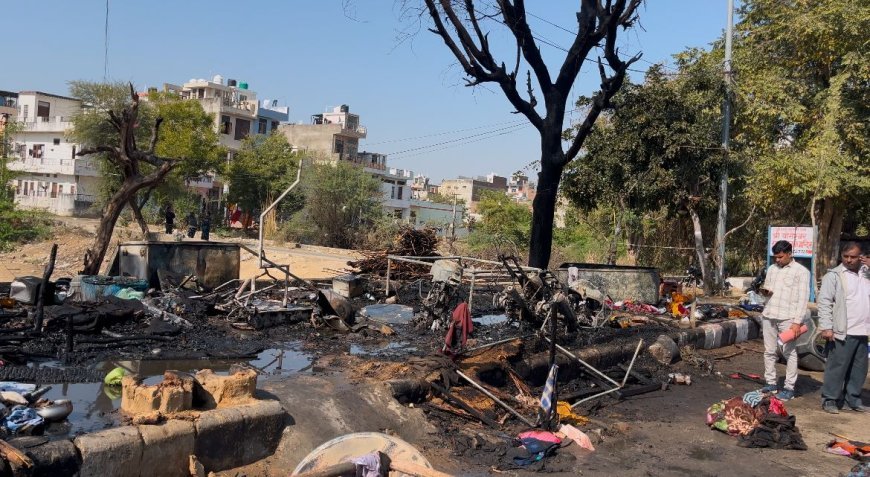 प्रताप नगर में गैस सिलेंडर ब्लास्ट से भीषण आग, घर का सारा सामान जलकर राख